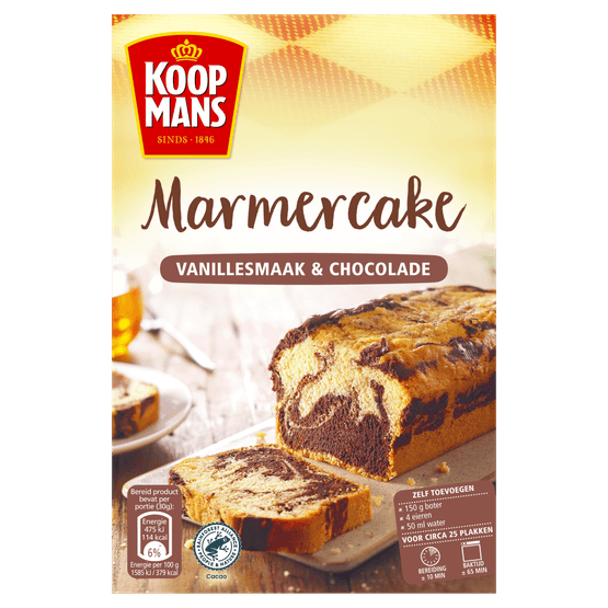 Koopmans Marmercake mix vanille-chocolade - Dirk