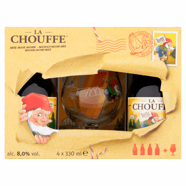 La Chouffe GVP 4x33 cl + glas - PLUS