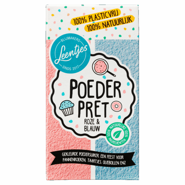 Leentjes Poederpret Roze/Blauw - PLUS