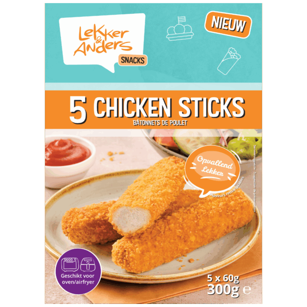Lekker & Anders Chicken sticks 5ST - PLUS