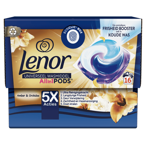 Lenor Vloeibaar wasmiddel all-in-1 pods gouden orchidee - Dirk