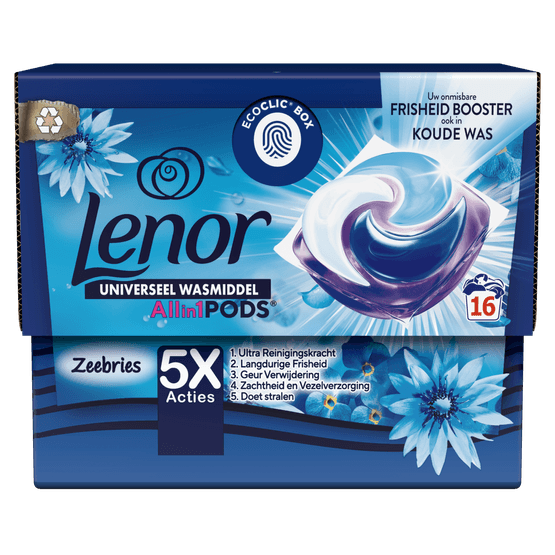 Lenor Vloeibaar wasmiddel all-in-1 pods zeebries - Dirk
