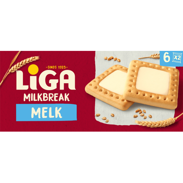 LiGA Milkbreak Koekjes Melk 6 x 2 Stuks - JUMBO