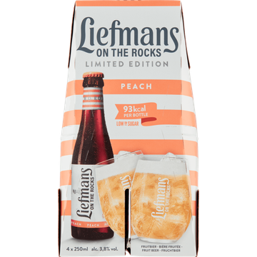 Liefmans - Peach Fruitesse - Limited Edition - Fles - 4 x 250ML - JUMBO