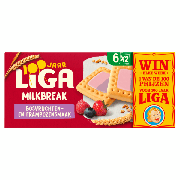 Liga Milkbreak koekjes bosvruchten framboos - PLUS