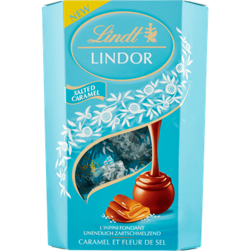Lindt LINDOR Karamel Zeezout melkchocolade bonbons - JUMBO