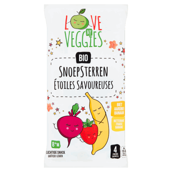 Love My Veggies BIO snoepsterren aardbei-biet - PLUS