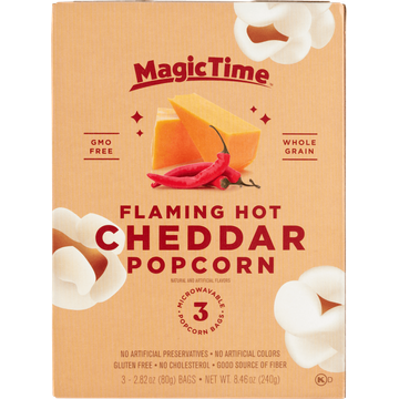 Magic Time Flaming Hot Cheddar Popcorn - JUMBO