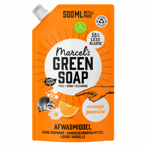 Marcel's Green Soap Afwasmiddel Navulling Sinaasappel - PLUS