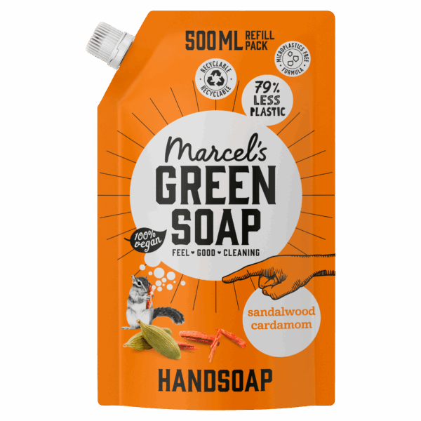 Marcel's Green Soap Handzeep Sandelhout & Kardemon navul - PLUS
