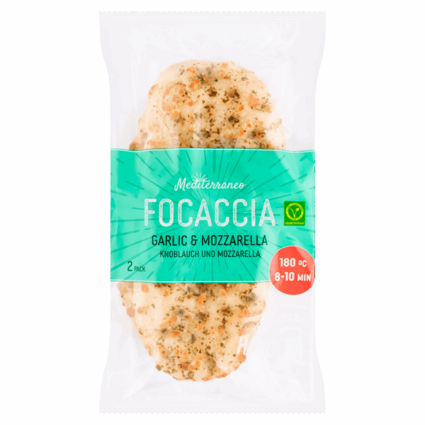 Mediterraneo Focaccia knoflook mozzarella - PLUS