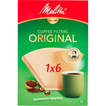 Melitta Original koffiefilters 1x6 Bruin 40 stuks - JUMBO