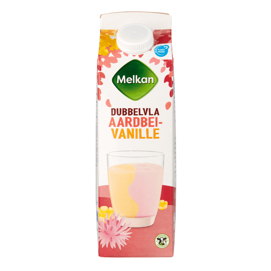 Melkan Dubbelvla vanille-aardbei - Dirk