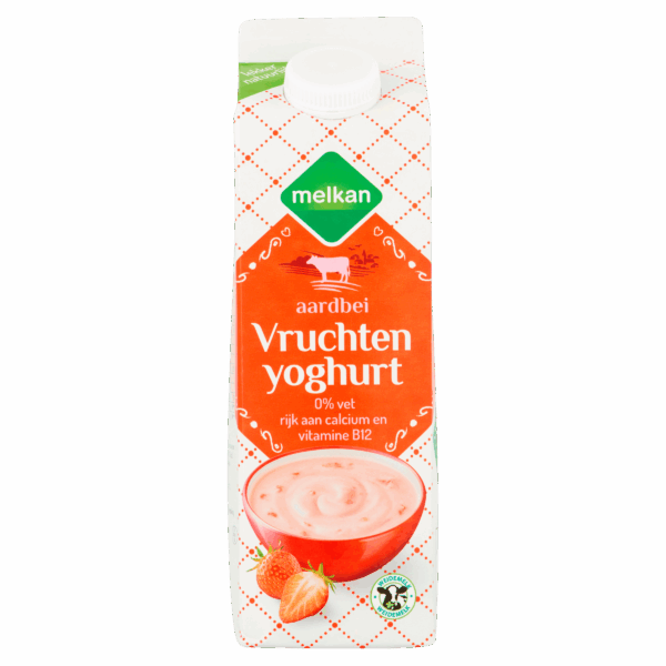 Melkan Magere vruchtenyoghurt aardbei - PLUS
