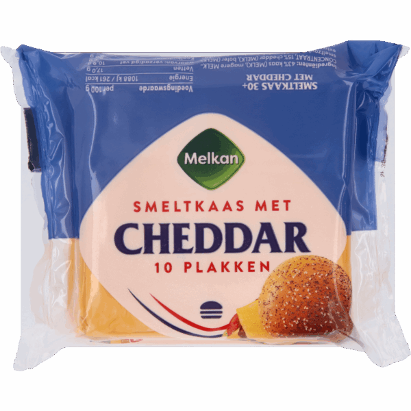 Melkan Smeltkaas met cheddar plakken - PLUS
