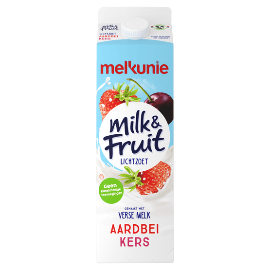 Melkunie Milk & fruit lichtzoet aardbei-kers - Dirk