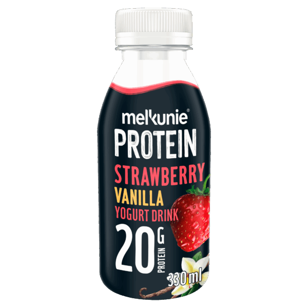 Melkunie Protein yoghurt drink aardbei vanille - PLUS