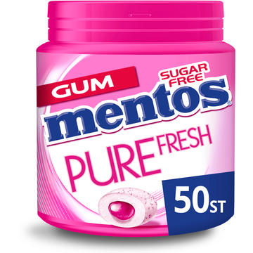 Mentos Gum Pure Fresh Bubble Fresh Suikervrij Pot 50 stuks - JUMBO
