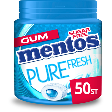 Mentos Gum Pure Fresh Fresh Mint Suikervrij Pot 50 stuks - JUMBO
