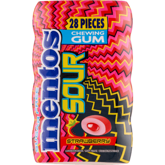 Mentos Sour gum strawberry - Dirk