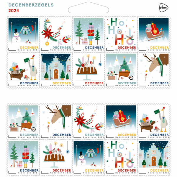 Merkloos Decemberzegels 2024 - PLUS