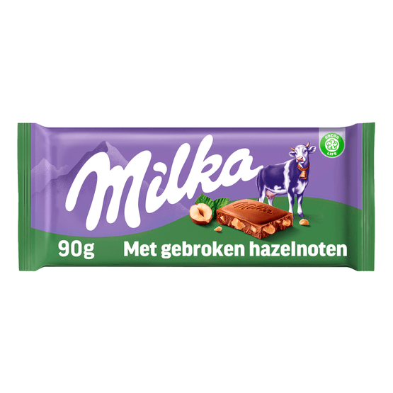 Milka Chocoladereep gebroken hazelnoten - Dirk
