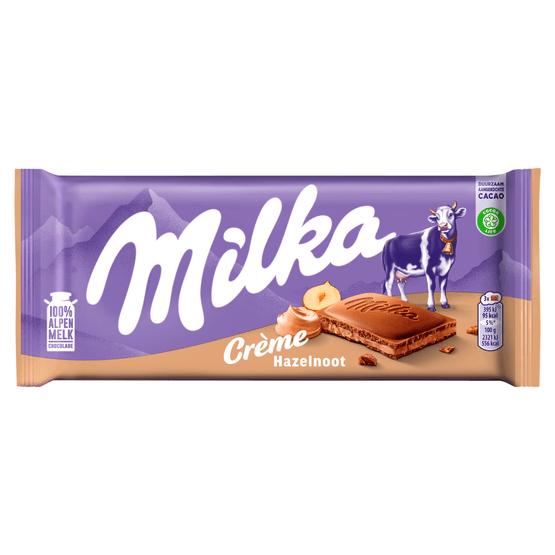 Milka Chocoladereep hazelnoot creme - Dirk