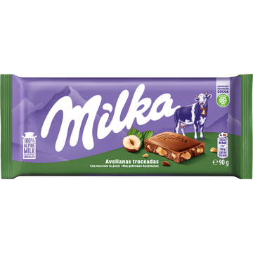 Milka Reep Gebroken Noot 90g - JUMBO