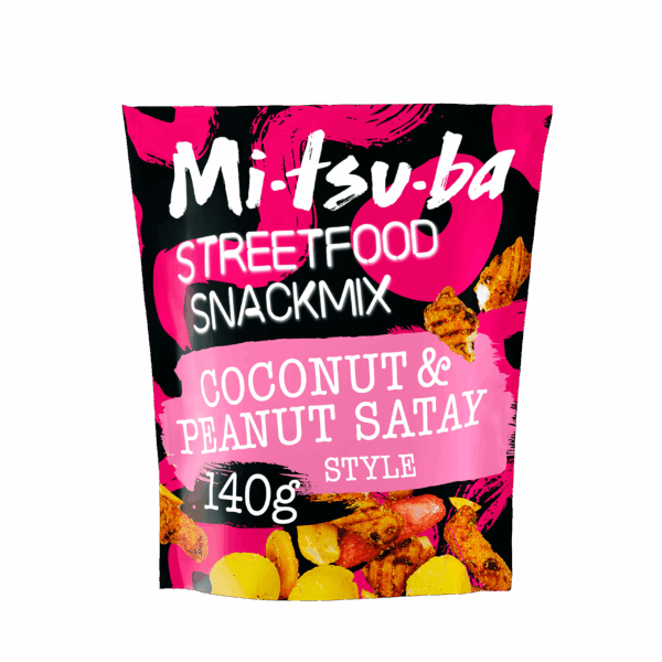 Mitsuba Street food snackmix coconut & peanut - PLUS