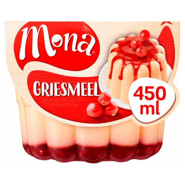 Mona Griesmeelpudding met rode bessensaus - PLUS