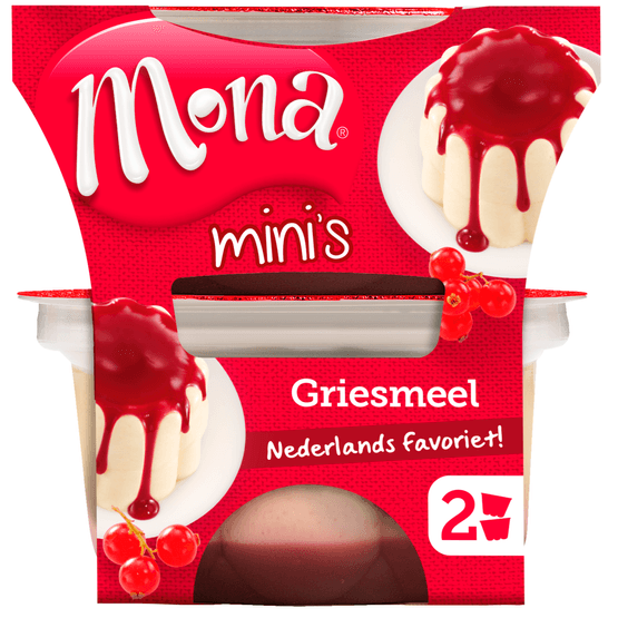 Mona Pudding griesmeel met rode bessensaus - Dirk
