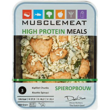 Muscle Meat High Protein Meals Kipfilet Chunks Risotto Spinaci - JUMBO