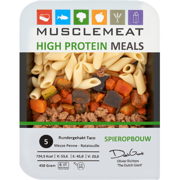 Muscle Meat High Protein Meals Rundergehakt Taco Mezze Penne - Ratatouille - JUMBO