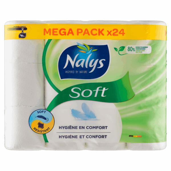 NALYS Soft hybride toiletpapier 24 rol - PLUS