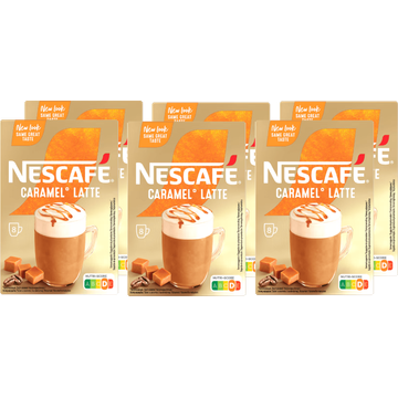 Nescafé Gold Caramel Latte oploskoffie 6 x 8 zakjes - JUMBO