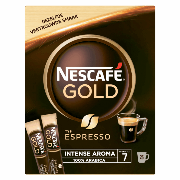 Nescafe Oploskoffie espresso - 25 zakjes - PLUS