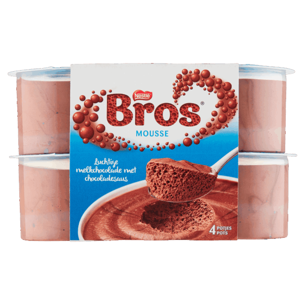 Nestlé Bros Melkchocolade mousse 4st - PLUS