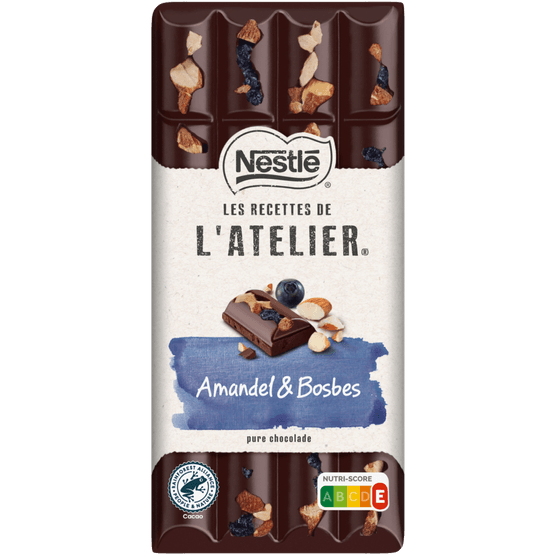 Nestlé Chocoladereep latelier puur bosbes amandel - Dirk