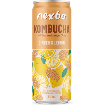 Nexba Ginger Lemon Kombucha - JUMBO