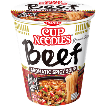 Nissin Cup Noodles 5 Spices Beef Aromatic Spicy Soup - JUMBO