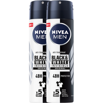 Nivea Men 5 In 1 Anti-Transpirant Black & White Invisible Original - JUMBO
