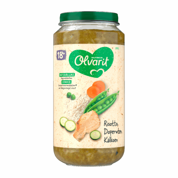 Olvarit 18+mnd Risotto Doperwten Kalkoen - PLUS