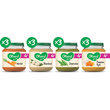 Olvarit 4+ Maanden Variatiemenu Maaltijd 12 x 125g - JUMBO