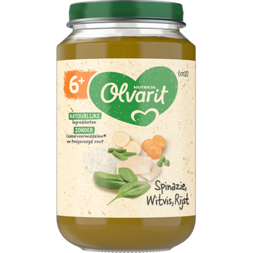 Olvarit 6+ Maanden Spinazie Witvis Rijst - JUMBO