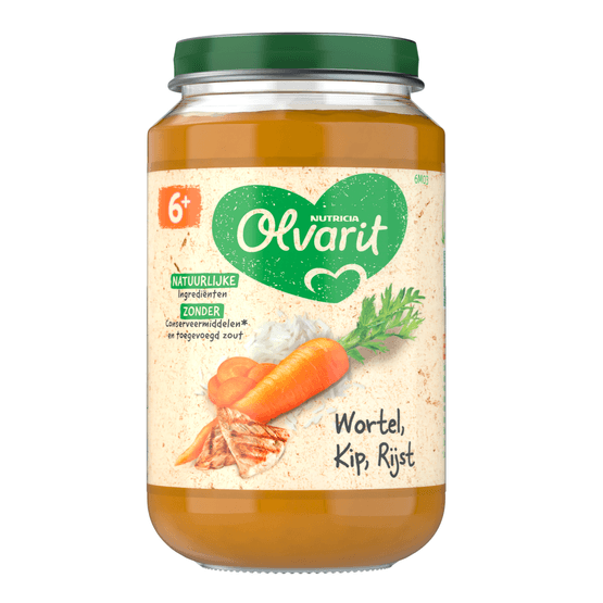 Olvarit 6+ Maanden Wortel Kip Rijst - Dirk