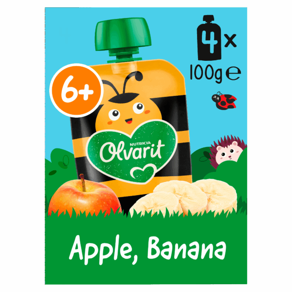 Olvarit 6+mnd Knijpfruit Appel Banaan - PLUS