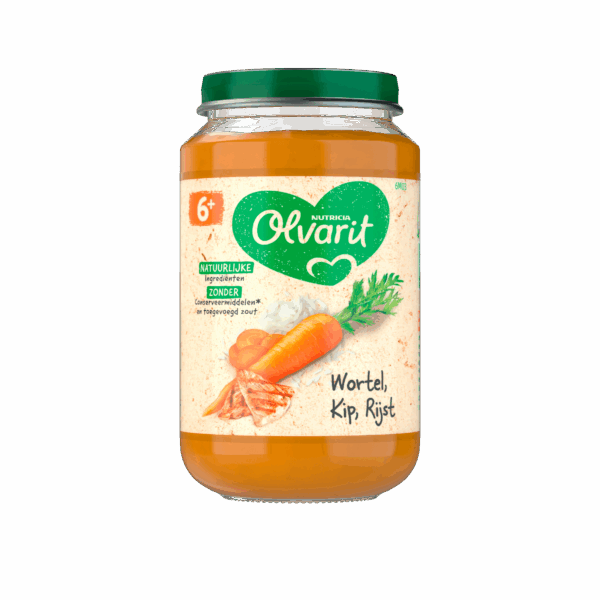 Olvarit 6+mnd Wortel Kip Rijst - PLUS