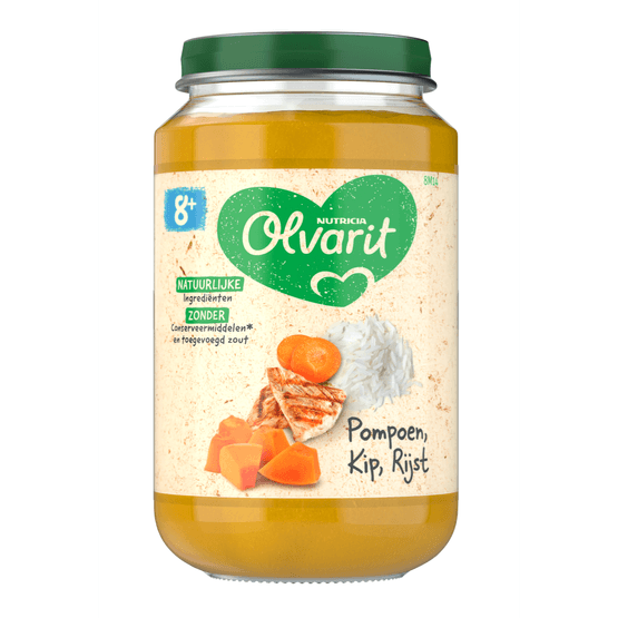 Olvarit 8+ Maanden Pompoen Kip Rijst - Dirk