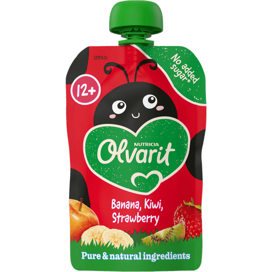 Olvarit Knijpfruit 12+ Maanden Aardbei Banaan Kiwi - Dirk