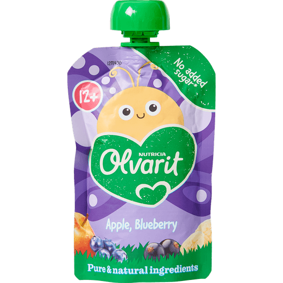 Olvarit Knijpfruit 12+ Maanden Appel Bosbes - Dirk